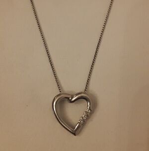 925 silver heart necklace with CZ